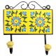 Yellow Turquoise Floral Tiles Hooks